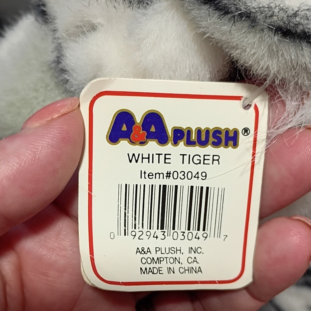 RARE A&A Soft N' Cuddly White Tiger 12" Mother and Cub Plushie NWT w/Gift Tag‎ - Picture 7 of 10